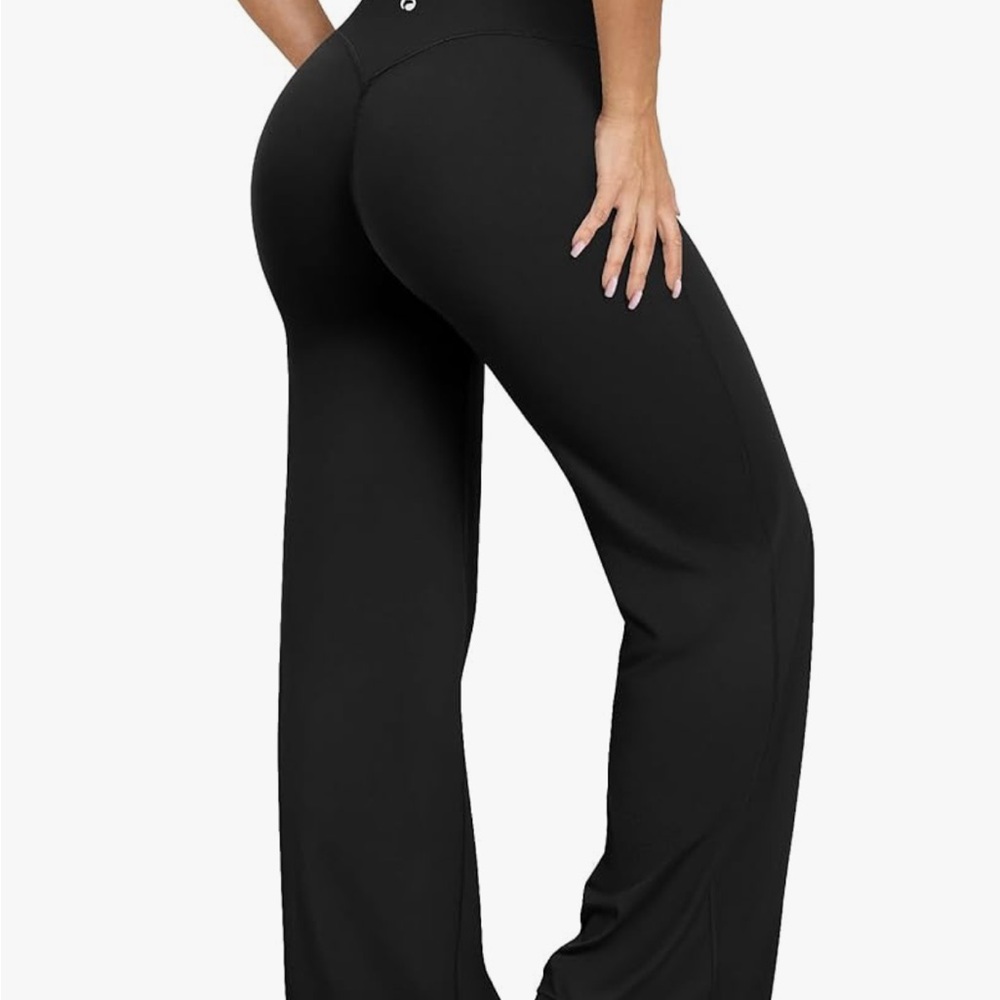 High-Waist Black Straight Leg Women’s Pants